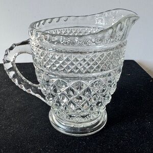Vintage Anchor Hocking Wexford Diamond Pattern Clear Glass Creamer